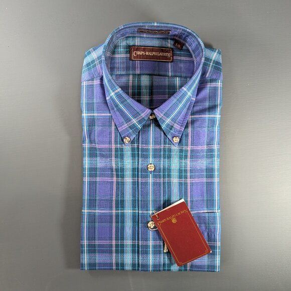 Vintage Chaps Ralph Lauren Plaid shirt size L, long sleeve button down shirt - Picture 1 of 10